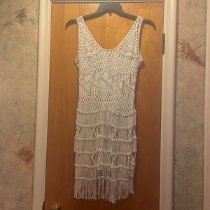 White/cream macramé dress